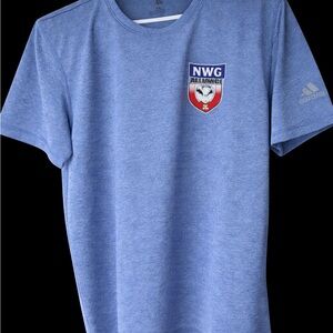 Adidas Blue Men's Short Sleeve Tee with Emblem
